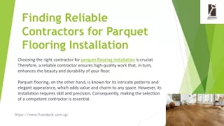 Finding Reliable Contractors for Parquet Flooring Installation