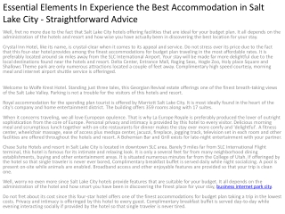 Essential Elements In Experience the Best Accommodation in