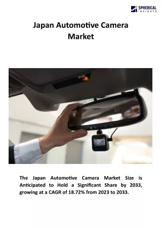 "Japan Automotive Camera Market Trends, Size, and Forecast 2033"
