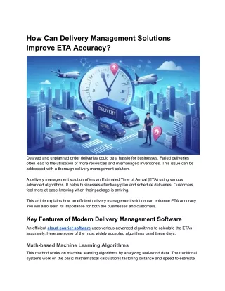 How Can Delivery Management Solutions Improve ETA Accuracy