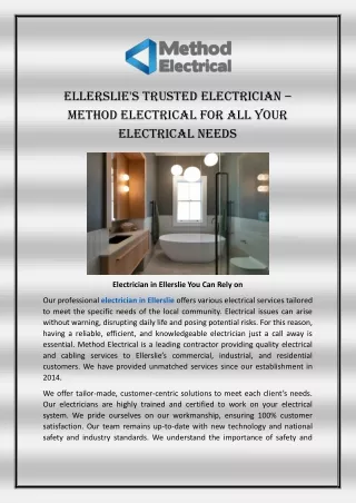 Ellerslie's Trusted Electrician – Method Electrical for All Your Electrical Needs