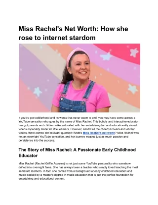 Miss Rachel's Net Worth_ How she rose to internet stardom