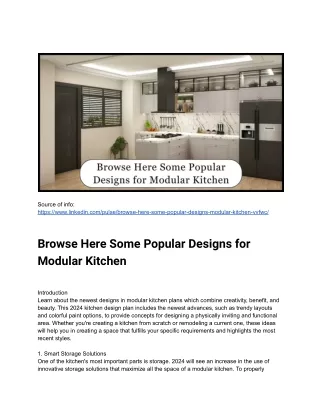 Browse Here Some Popular Designs for Modular Kitchen