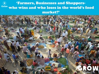 ‘Farmers, Businesses and Shoppers- who wins and who loses in the world’s food market?’