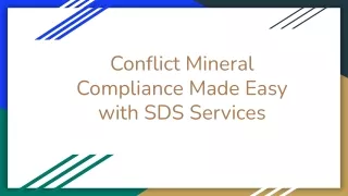 Conflict Mineral Compliance Made Easy with SDS Services