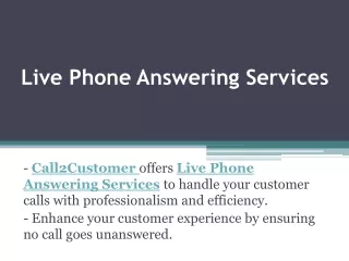 Live Phone Answering Services