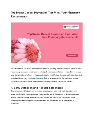 Top Breast Cancer Prevention Tips What Your Pharmacy Recommends