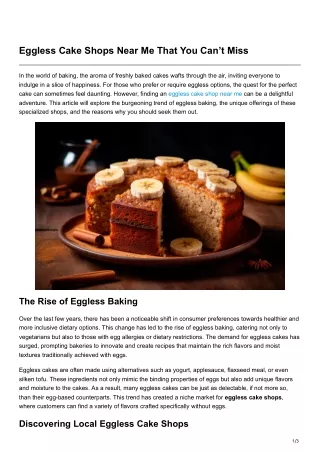 Eggless Cake Shops Near Me That You Can’t Miss