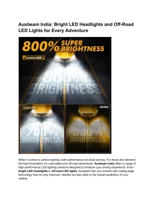 Auxbeam India_ Bright LED Headlights and Off-Road LED Lights for Every Adventure