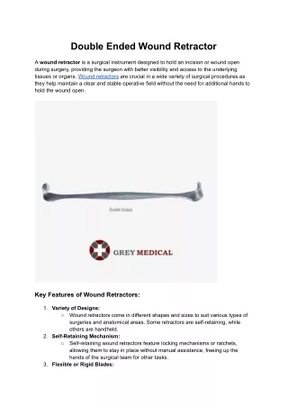 Double Ended Wound Retractor