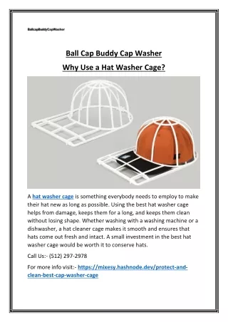 Benefits of Using a Hat Washer Cage