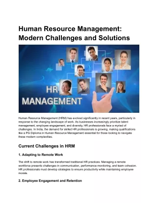 Human Resource Management_ Modern Challenges and Solutions