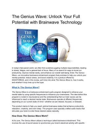 The Genius Wave_ Unlock Your Full Potential with Brainwave Technology