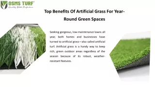 Top Benefits Of Artificial Grass For Year-Round Green Spaces