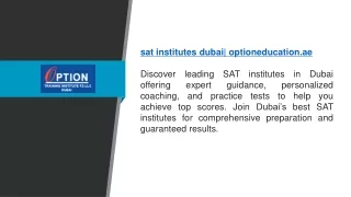 sat institutes dubai optioneducation.ae