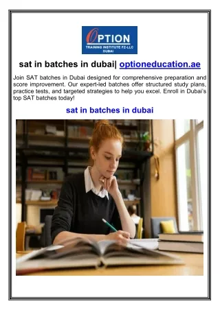 sat in batches in dubai optioneducation.ae