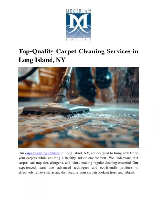 Top-Quality Carpet Cleaning Services in Long Island, NY