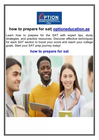 how to prepare for sat optioneducation.ae