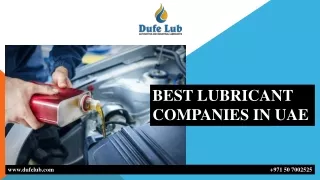 BEST LUBRICANT COMPANIES IN UAE