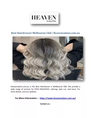 Best Hairdresser Melbourne Cbd