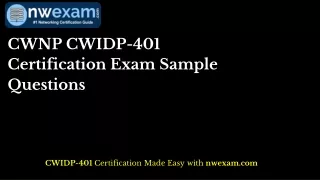 Latest CWNP CWIDP-401 Certification Exam Sample Questions
