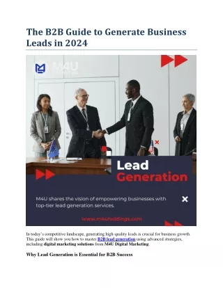 The B2B Guide to Generate Business Leads in 2024