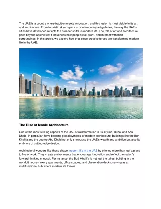 How Art and Architecture Shape Modern Life in the UAE