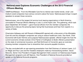 NationaLease Explores Economic Challenges at the 2013