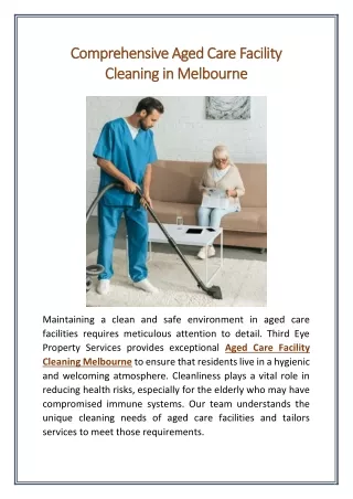 Comprehensive Aged Care Facility Cleaning in Melbourne