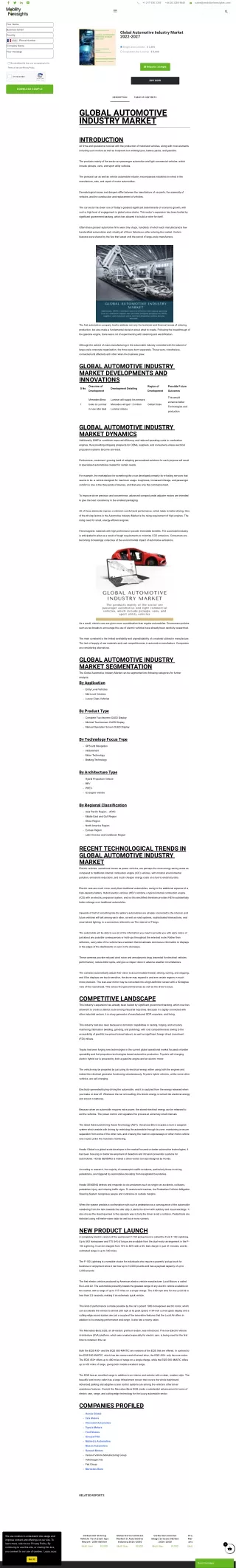 Global Automotive Industry Market Trend