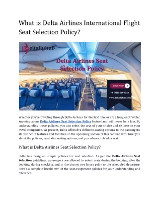 What is Delta Airlines International Flight Seat Selection Policy