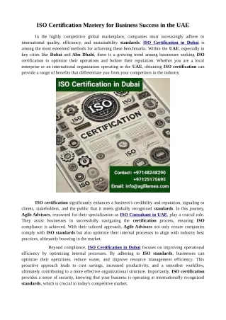 ISO Certification Mastery for Business Success in the UAE