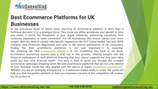 Best Ecommerce Platforms for UK Businesses_
