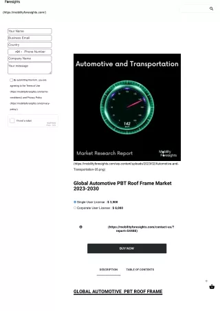 Global Automotive PBT Roof Frame Market 2023-2030