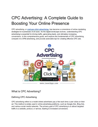 CPC Advertising: A Complete Guide to Boosting Your Online Presence