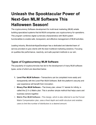 Unleash the Spooktacular Power of Next-Gen MLM Software This Halloween Season