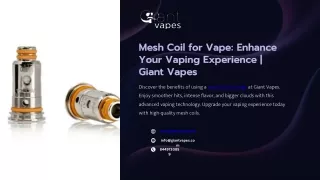 Mesh Coil for Vape Enhance Your Vaping Experience  Giant Vapes