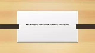 Maximize your Reach with E-commerce SEO Services