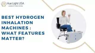 Best Hydrogen Inhalation Machines  What Features Matter