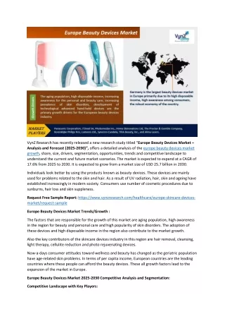 Europe Beauty Devices Market Growth Rate by 2030