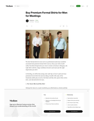 Buy Premium Formal Shirts for Men for Meetings