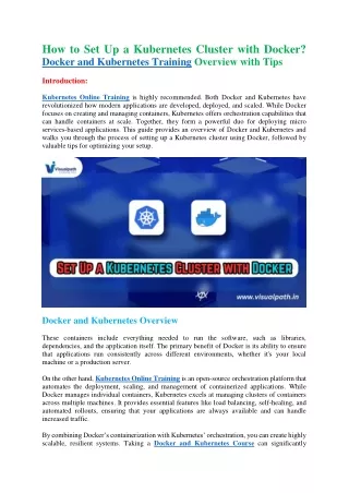 Docker and Kubernetes Course - Docker Online Training
