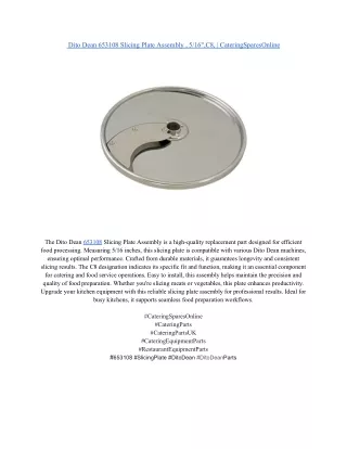 Dito Dean 653108 Slicing Plate Assembly , 5_16_,C8, _ CateringSparesOnline