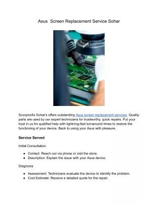Asus  Screen Replacement Service Sohar