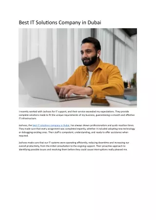 Best IT Solutions Company in Dubai