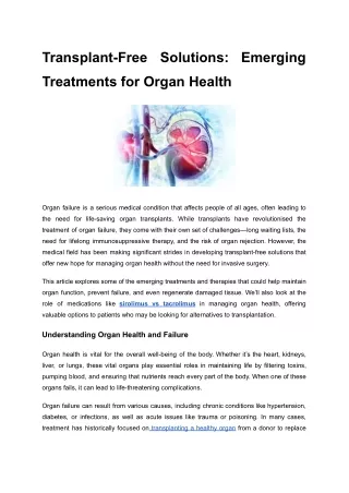 Transplant-Free Solutions_ Emerging Treatments for Organ Health