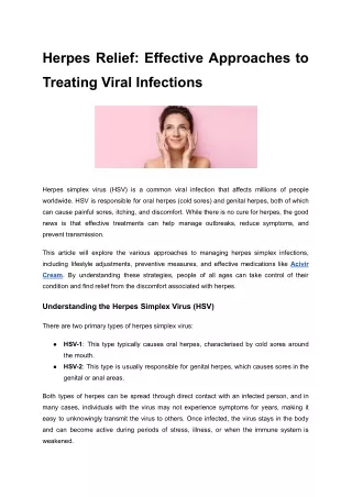 Herpes Relief_ Effective Approaches to Treating Viral Infections