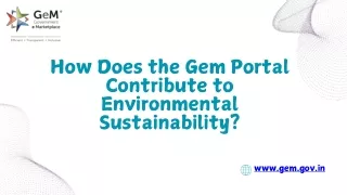 How Does the Gem Portal Contribute to Environmental Sustainability?