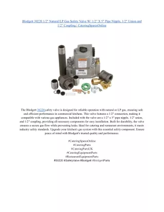 Blodgett 30220 1_2_ Natural_LP Gas Safety Valve W_ 1_2_ X 5_ Pipe Nipple, 1_2_ Union and 1_2_ Coupling _ CateringSparesO