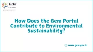 How Does the Gem Portal Contribute to Environmental Sustainability?